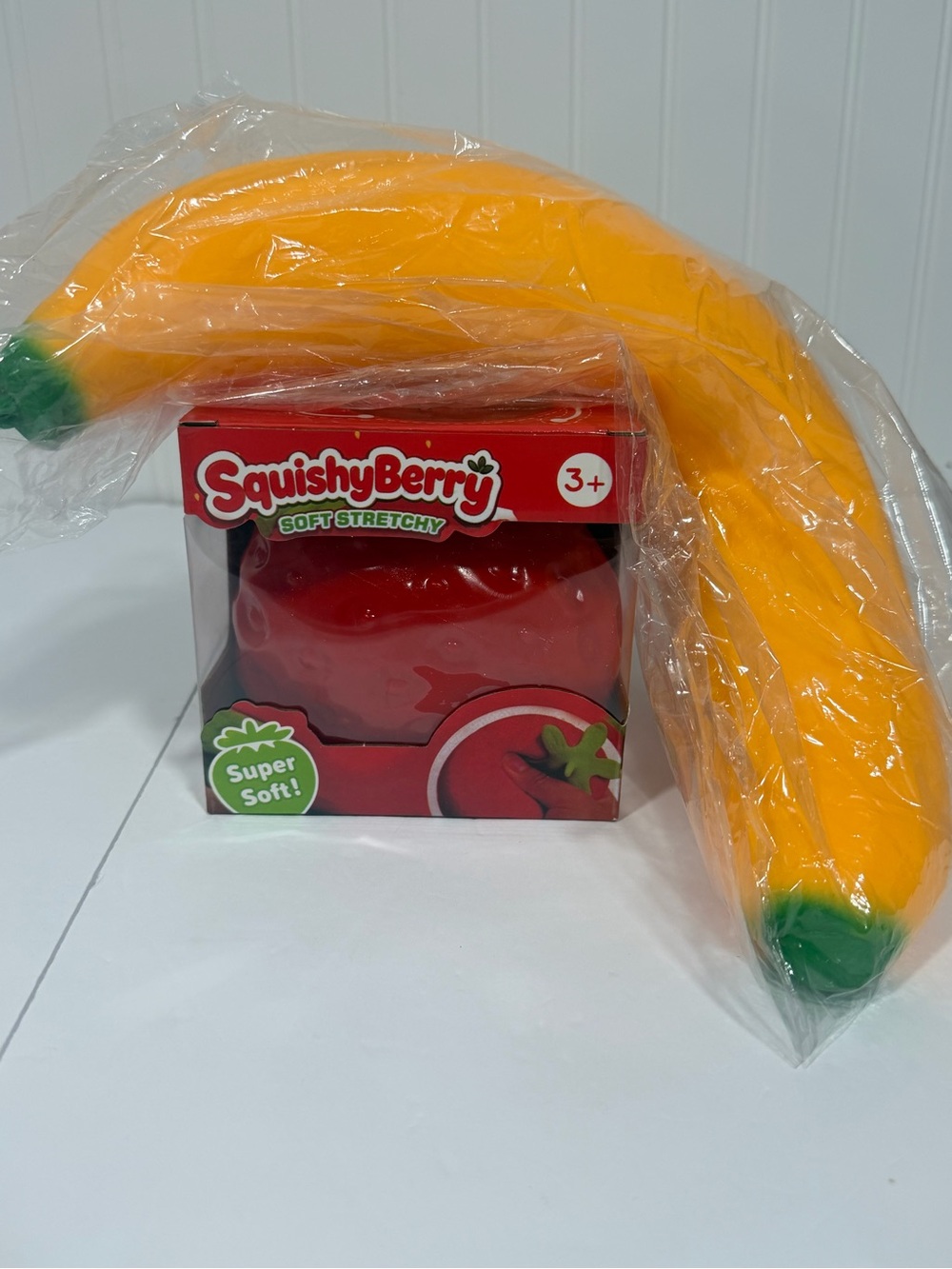Jumbo Strawberry and Banana fruit squishy bundle